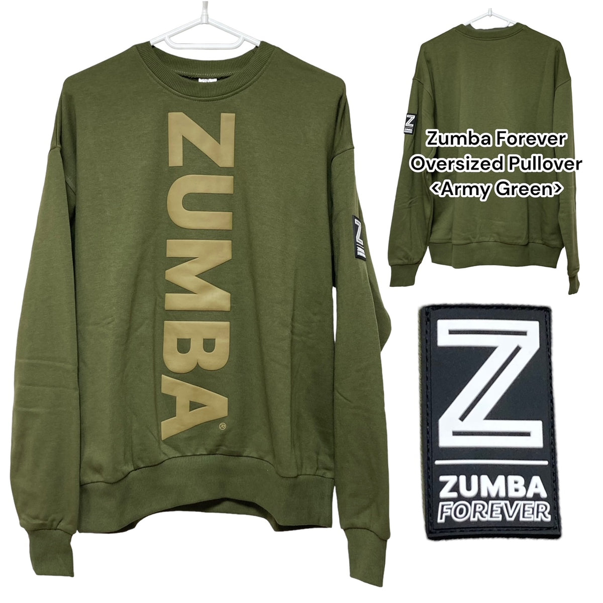 ＜即納品＞Zumbaズンバ Forever Oversized Pullover フォーエバー オーバーサイズ プルオーバー Z1T000280  Army Green アーミーグリーン Zumba(ズンバ) 豊富な可能性を探ります